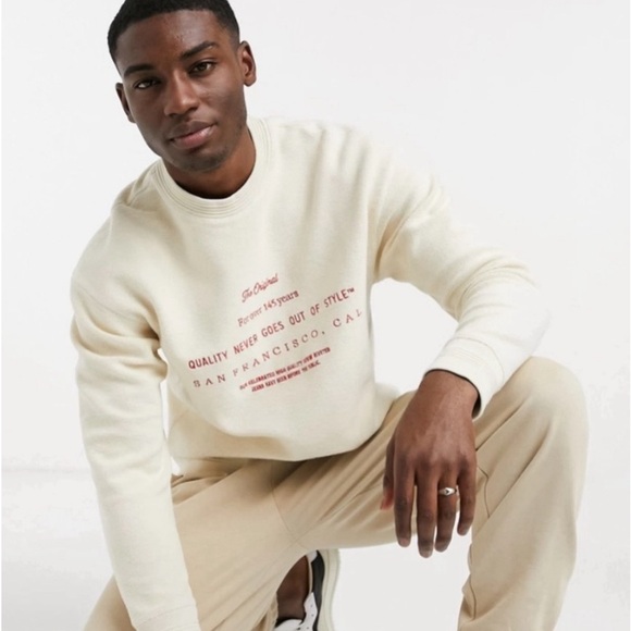 Levi's Other - Levi Strauss & Co Vintage Cream|Red Crewneck Sz Medium